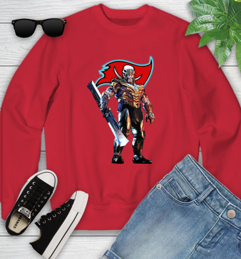 NFL Thanos Gauntlet Avengers Endgame Football Tampa Bay Buccaneers Youth Sweatshirt 9