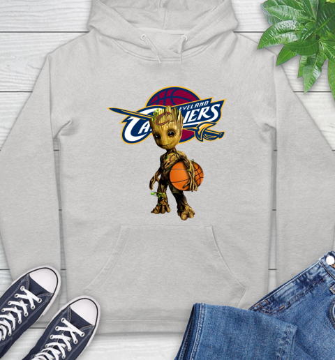 Cleveland Cavaliers NBA Basketball Groot Marvel Guardians Of The Galaxy Hoodie