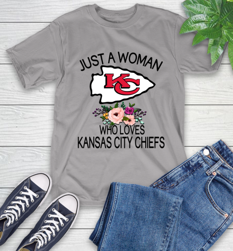 NFL Just A Woman Who Loves Kansas City Chiefs Football Sports T-Shirt 4