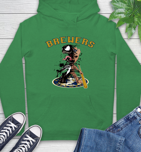 MLB Milwaukee Brewers Baseball Venom Groot Guardians Of The Galaxy Hoodie 8