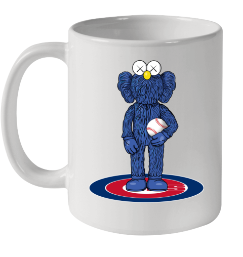 MLB Baseball Chicago Cubs Kaws Bff Blue Figure Shirt Ceramic Mug 11oz