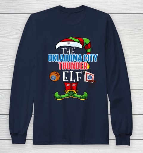 Oklahoma City Thunder Christmas ELF Funny NBA Long Sleeve T-Shirt 2