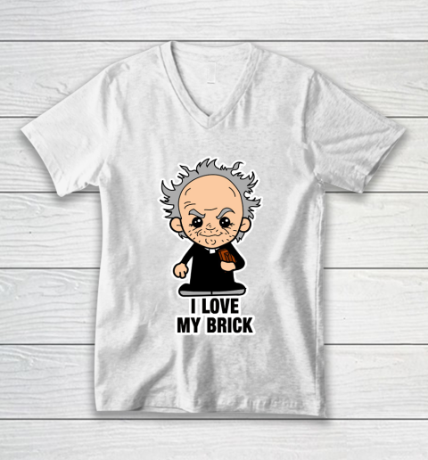 Father's Day Funny Gift Ideas Apparel  Lil Father Jack  Brick V-Neck T-Shirt