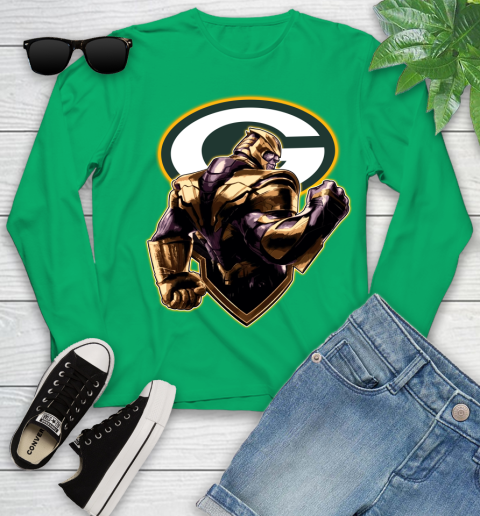 NFL Thanos Avengers Endgame Football Sports Green Bay Packers Youth Long Sleeve 6