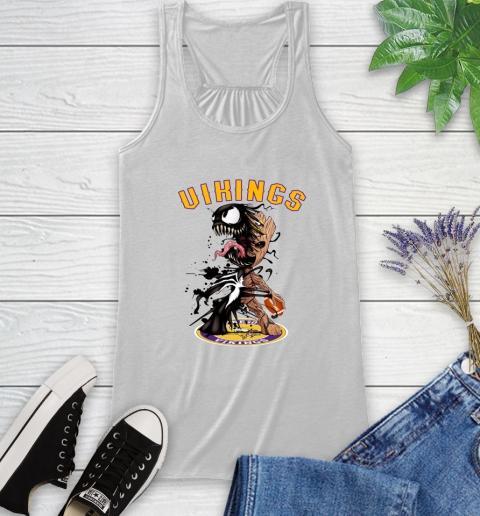 NFL Minnesota Vikings Football Venom Groot Guardians Of The Galaxy Racerback Tank