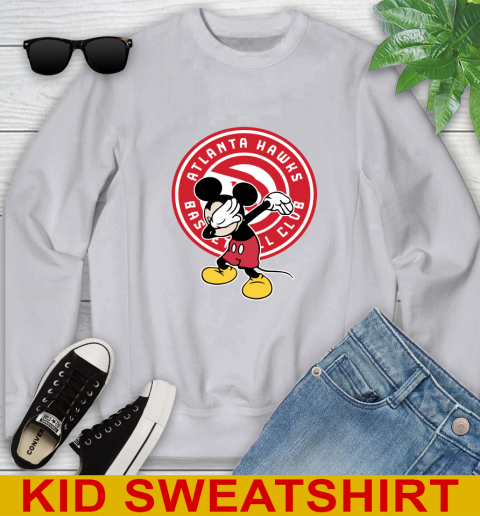 Atlanta Hawks NBA Basketball Dabbing Mickey Disney Sports Youth Sweatshirt 4