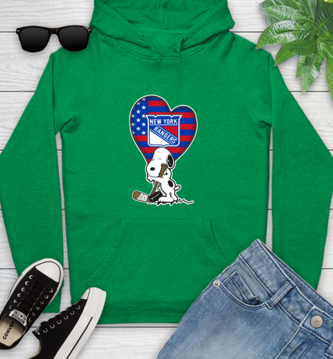 New York Rangers NHL Hockey The Peanuts Movie Adorable Snoopy Youth Hoodie 7