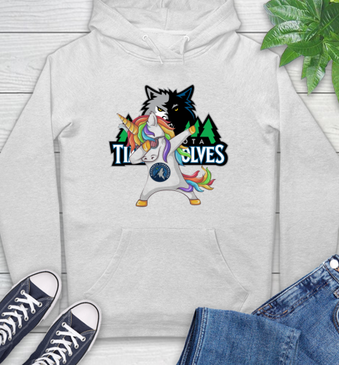 Minnesota Timberwolves NBA Basketball Funny Unicorn Dabbing Sports Hoodie