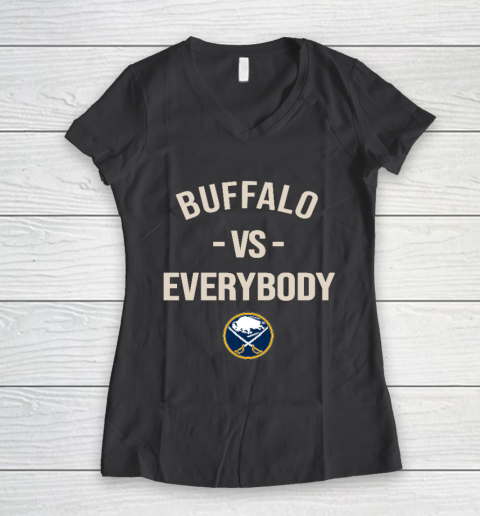 Buffalo Sabres Vs Everybody Women's V-Neck T-Shirt 6
