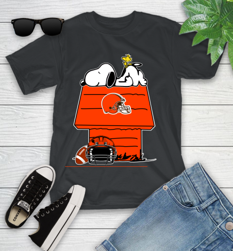 Cleveland Browns NFL Football Snoopy Woodstock The Peanuts Movie Youth T-Shirt 2