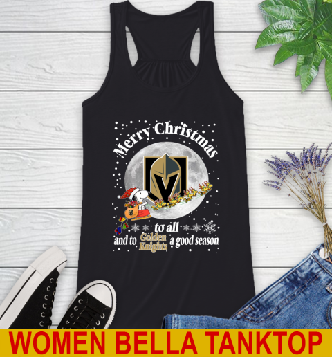 Vegas Golden Knights Merry Christmas To All And To Golden Knights A Good Season NHL Hockey Sports Racerback Tank
