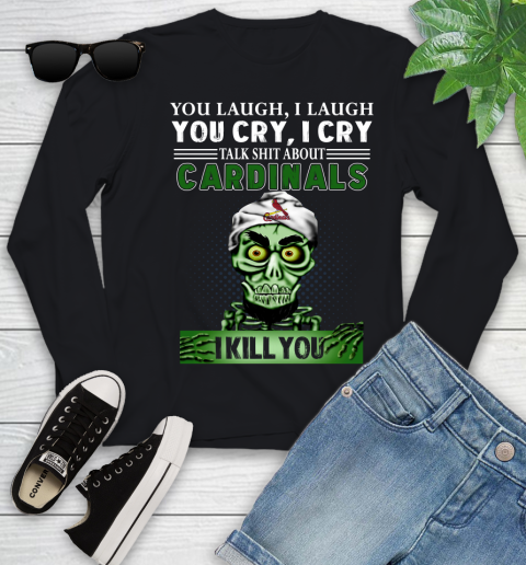 MLB Talk Shit St.Louis Cardinals I Kill You Achmed The Dead Terrorist Jeffrey Dunham Baseball Youth Long Sleeve