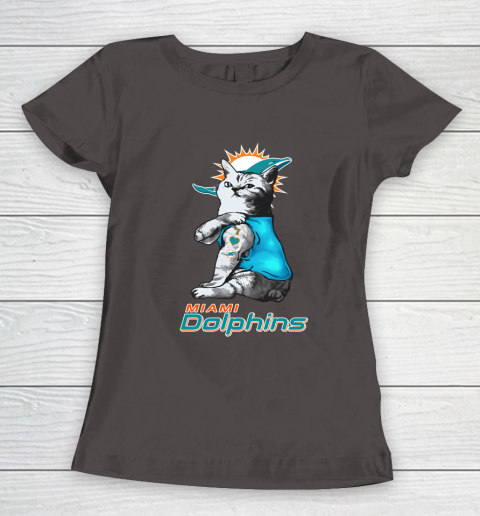 NFL Football My Cat Loves Miami Dolphins Women's T-Shirt 7