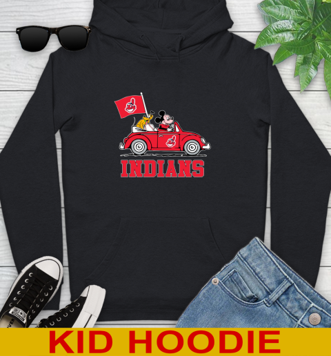 MLB Baseball Cleveland Indians Pluto Mickey Driving Disney Shirt Youth Hoodie 2