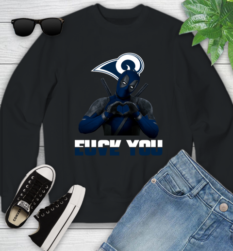 NHL Los Angeles Rams Deadpool Love You Fuck You Football Sports Youth Sweatshirt