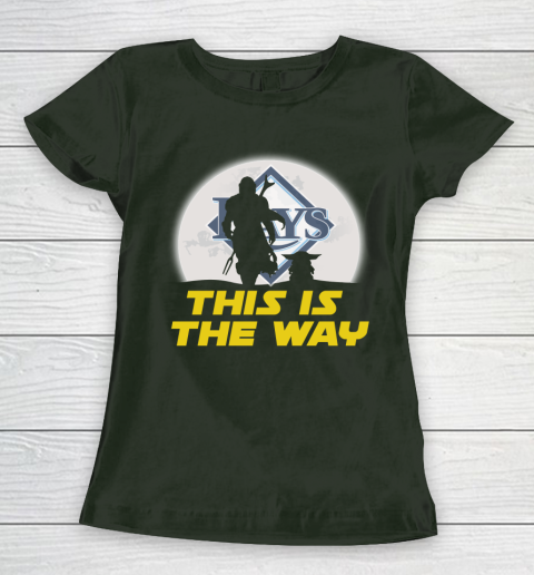 Tampa Bay Rays MLB Baseball Star Wars Yoda And Mandalorian This Is The Way Women's T-Shirt 4