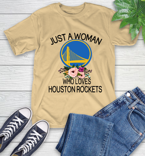 NBA Just A Woman Who Loves Houston Rockets Basketball Sports T-Shirt 6