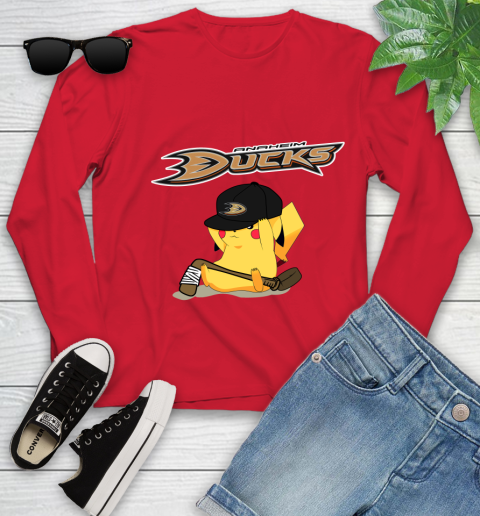 NHL Pikachu Hockey Sports Anaheim Ducks Youth Long Sleeve 11