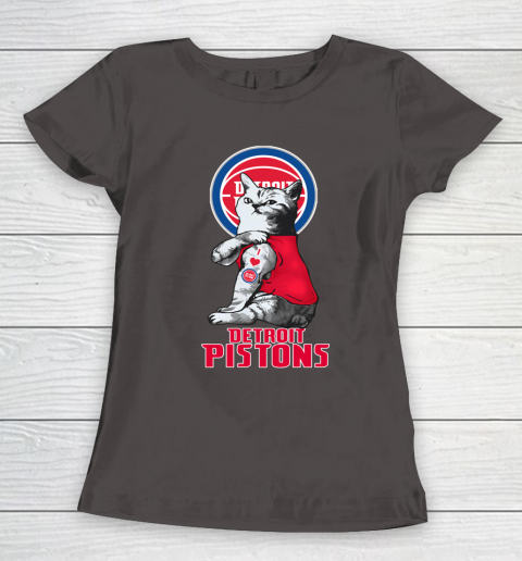 NBA Basketball My Cat Loves Detroit Pistons Women's T-Shirt 7