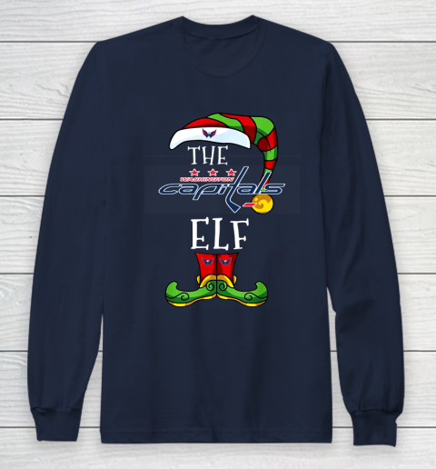 Washington Capitals Christmas ELF Funny NHL Long Sleeve T-Shirt 2