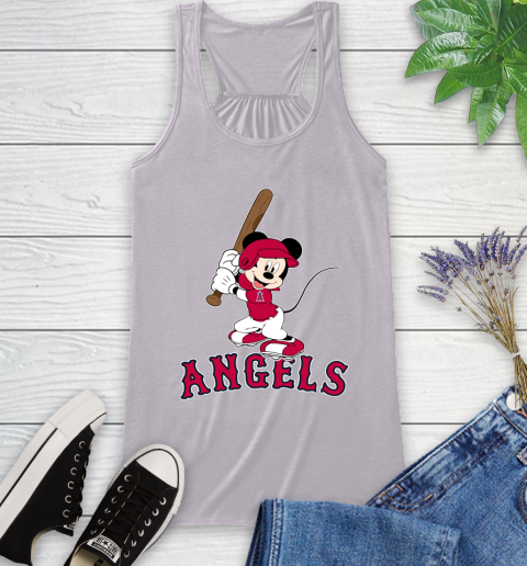 MLB Baseball Los Angeles Angels Cheerful Mickey Mouse Shirt Racerback Tank 5
