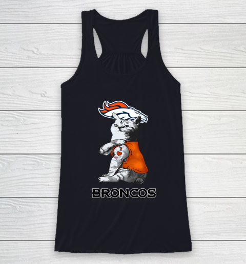 NFL Football My Cat Loves Denver Broncos Racerback Tank 7