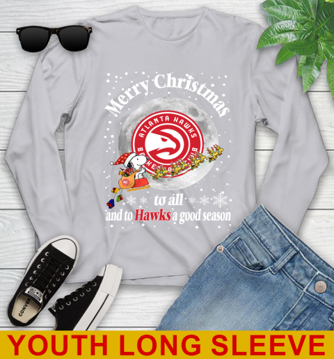 Atlanta Hawks Merry Christmas To All And To Hawks A Good Season NBA Basketball Sports Youth Long Sleeve 5
