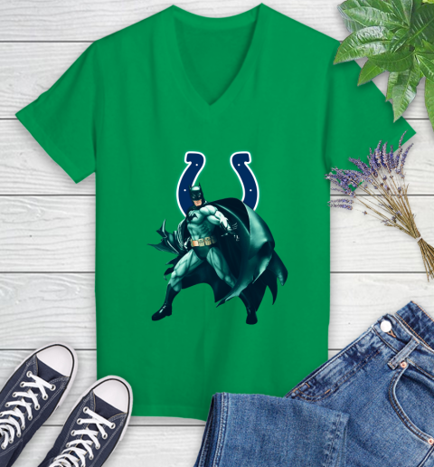 NFL Batman Football Sports Indianapolis Colts Women's V-Neck T-Shirt 5
