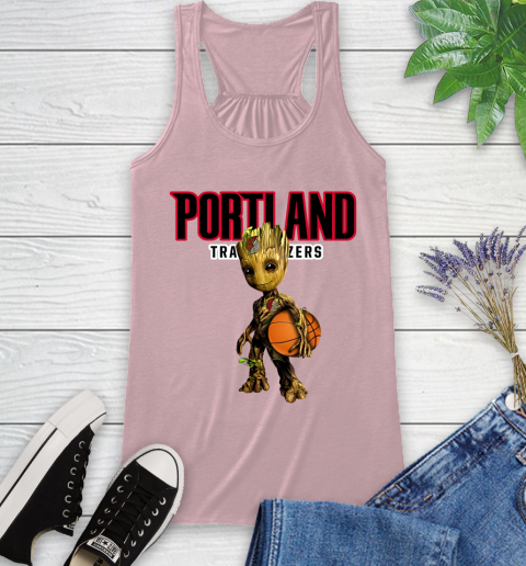 Portland Trail Blazers NBA Basketball Groot Marvel Guardians Of The Galaxy Racerback Tank 11