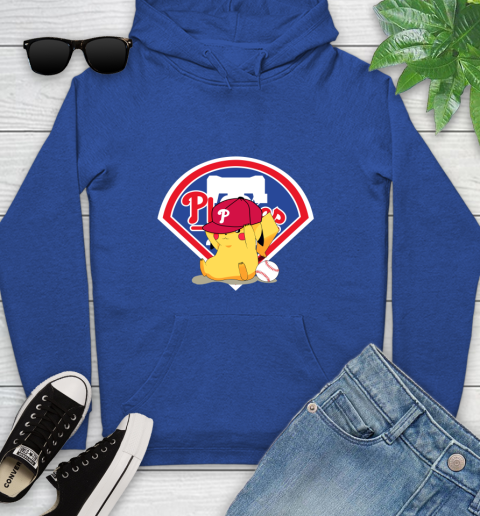 MLB Pikachu Baseball Sports Philadelphia Phillies Youth Hoodie 9