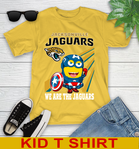 NFL Football Jacksonville Jaguars Captain America Marvel Avengers Minion Shirt Youth T-Shirt 9