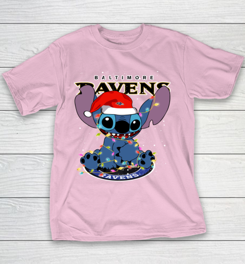 Baltimore Ravens NFL Football noel stitch Christmas Youth T-Shirt 5