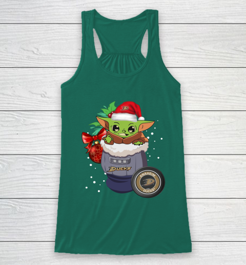 Anaheim Ducks Christmas Baby Yoda Star Wars Funny Happy NHL Racerback Tank 6