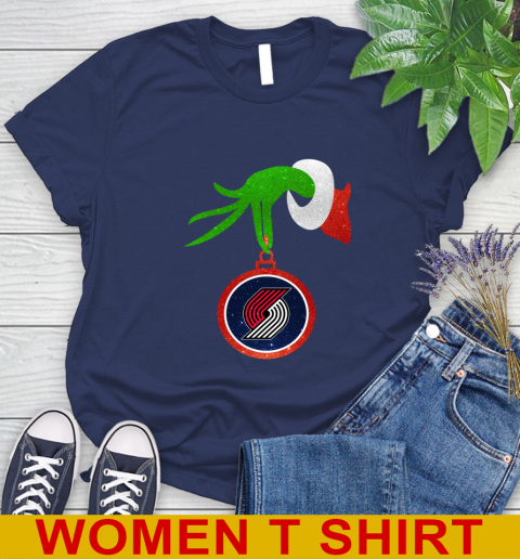 Portland Trail Blazers Grinch Merry Christmas NBA Basketball Women's T-Shirt 12
