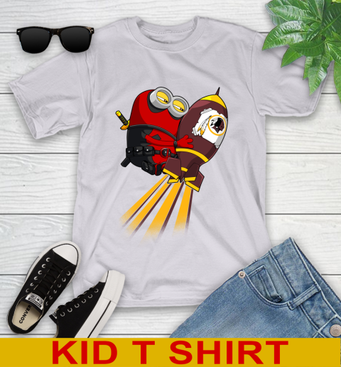 NFL Football Washington Redskins Deadpool Minion Marvel Shirt Youth T-Shirt 4