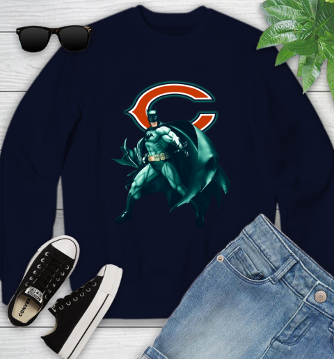 NFL Batman Football Sports Chicago Bears Youth Sweatshirt 3