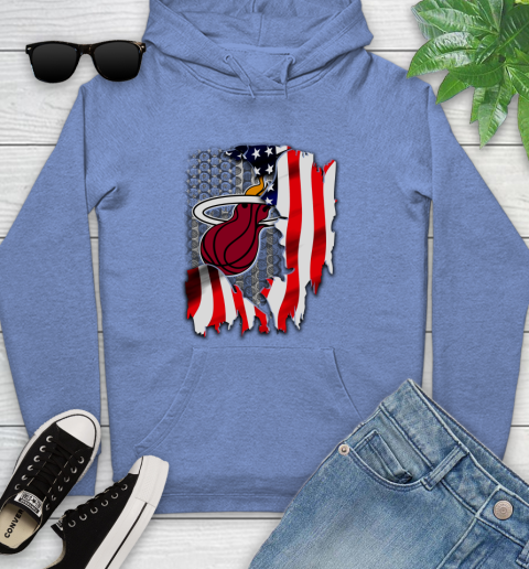 Miami Heat NBA Basketball American Flag Youth Hoodie 13