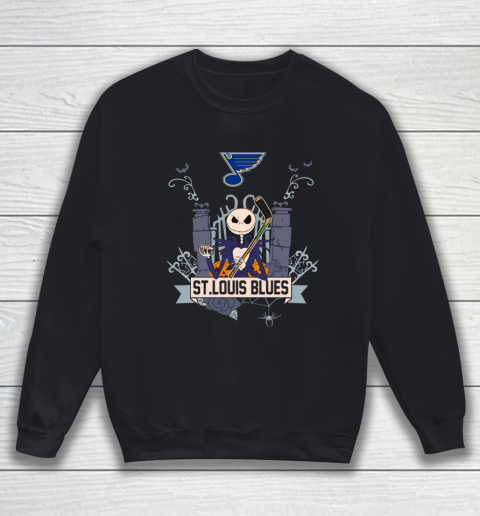 NHL St.Louis Blues Hockey Jack Skellington Halloween Sweatshirt