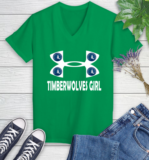 NBA Minnesota Timberwolves Girl Under Armour Basketball Sports Women's V-Neck T-Shirt 5