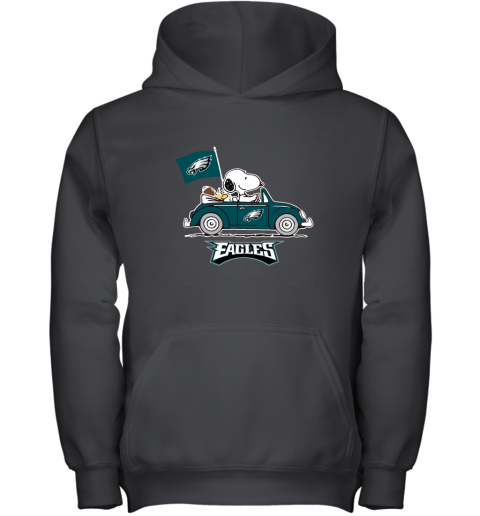 Snoopy And Woodstock Ride The Philadelphia Eagles Car NFL Youth Hoodie