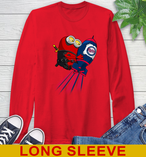 MLB Baseball Minnesota Twins Deadpool Minion Marvel Shirt Long Sleeve T-Shirt 12
