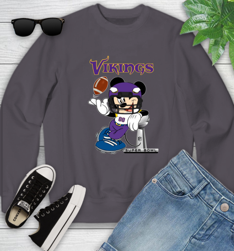 NFL Minnesota Vikings Mickey Mouse Disney Super Bowl Football T Shirt Youth Sweatshirt 16