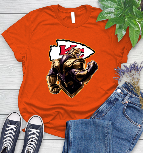 NFL Thanos Avengers Endgame Football Sports Kansas City Chiefs Women's T-Shirt 4