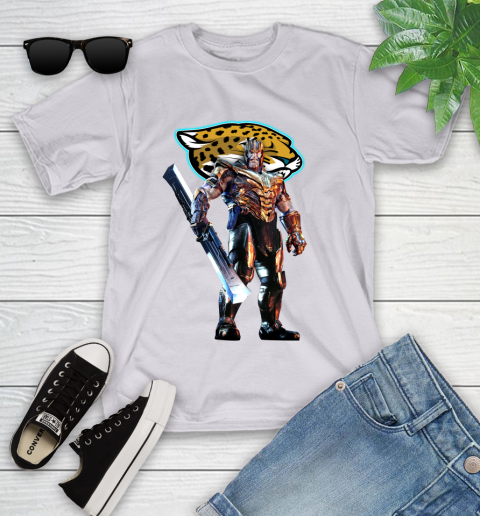 NFL Thanos Gauntlet Avengers Endgame Football Jacksonville Jaguars Youth T-Shirt 4