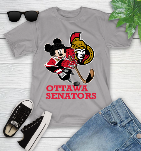 NHL Ottawa Senators Mickey Mouse Disney Hockey T Shirt Youth T-Shirt 4