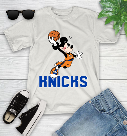 NBA Basketball New York Knicks Cheerful Mickey Mouse Shirt Youth T-Shirt 12