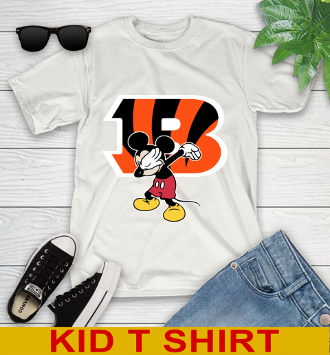 Cincinnati Bengals NFL Football Dabbing Mickey Disney Sports Youth T-Shirt