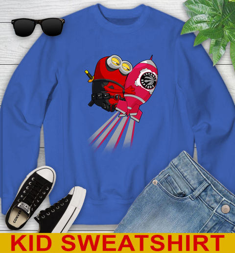 NBA Basketball Toronto Raptors Deadpool Minion Marvel Shirt Youth Sweatshirt 6