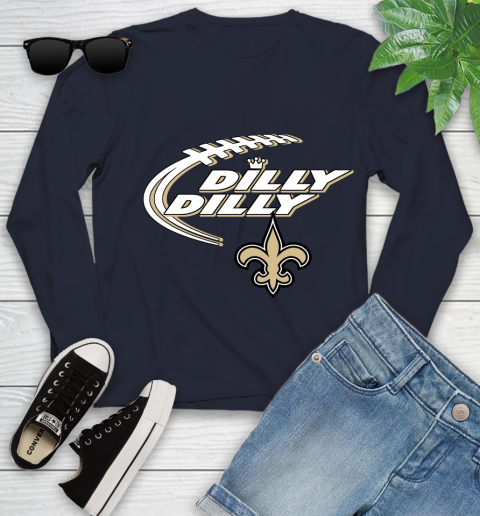 NFL New Orleans Saints Dilly Dilly Football Sports Youth Long Sleeve 3