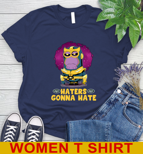 NFL Football New York Jets Haters Gonna Hate Thanos Minion Marvel Shirt Women's T-Shirt 12